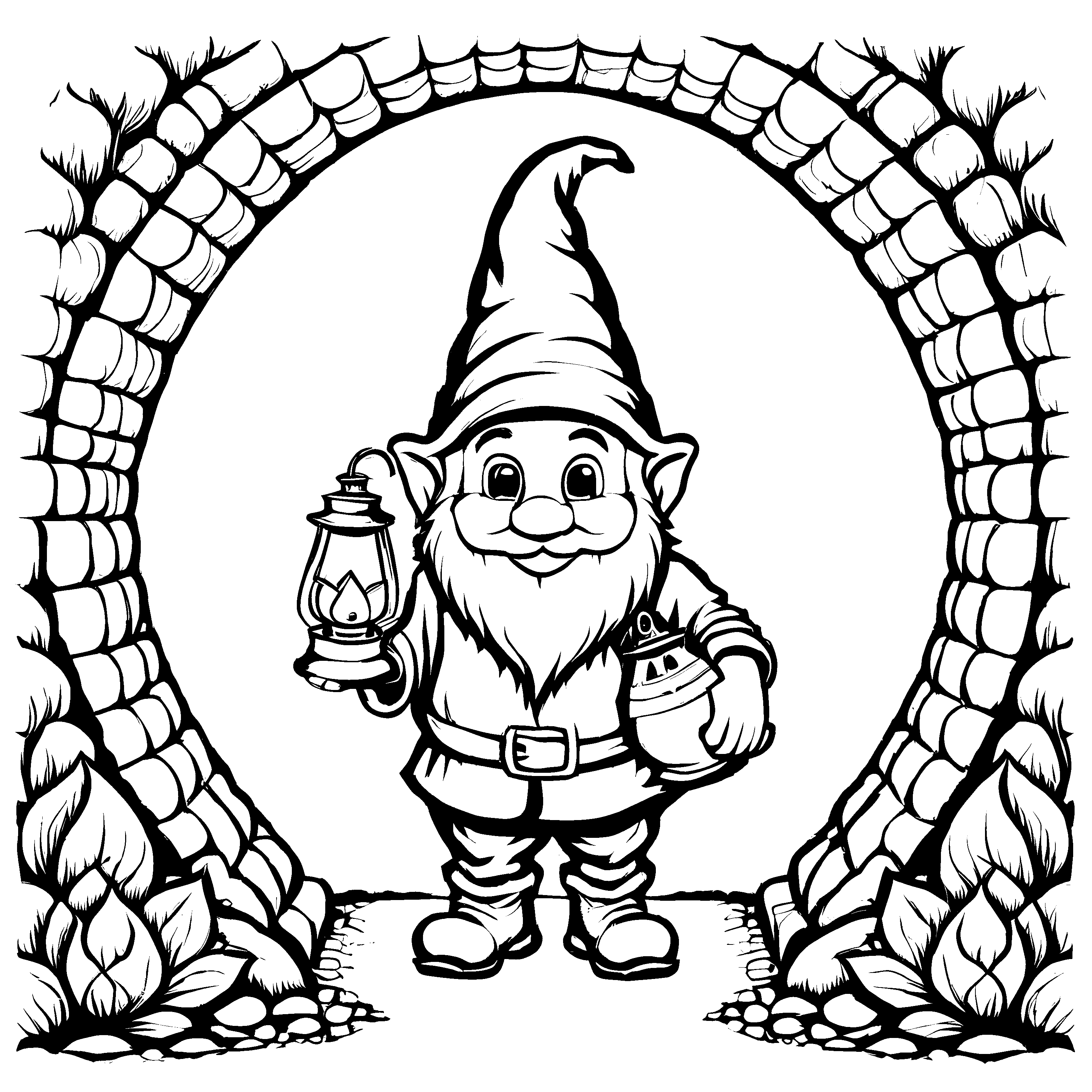 Süßes Gnome-Bastelmotiv zum künstlerischen Entfalten