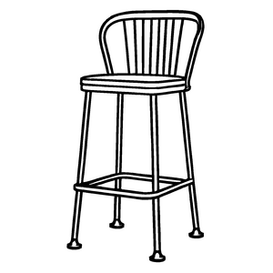 Stylischer Barhocker mit aufregendem Design Malvorlage für kleine Einrichtungsabenteurer
