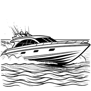 Niedliches Schnellboote-Bastelmotiv zum kreativen Gestalten