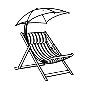 Interessante Strandliegen-Malvorlage zum künstlerischen Entfalten