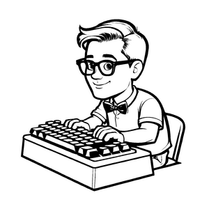 Buntes Nerds-Bastelmotiv für kreative Kids