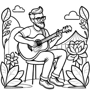 Kreatives Hipster-Ausmalbild für Kinder