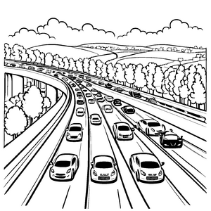 Faszinierendes Autobahnen-Bastelmotiv zum Basteln und Malen