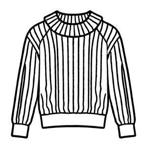 Schicker Damen-Pullover mit feinem Strickmuster Ausmalvorlage für stilvolle Trendsetter