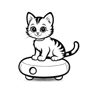 Großartige Katzenspielzeug-Ausmalvorlage zum kreativen Zeitvertreib