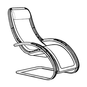 Mobilen Loungesessel mit praktischen Rollen Malvorlage für kleine Designentdecker