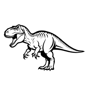 Beeindruckender Tyrannosaurus Rex mit großem Gebiss Ausmalmotiv für kleine Dino-Abenteurer