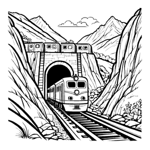 Bezauberndes Tunnel-Ausmalbild für kreative Kids