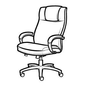 Moderner Drehstuhl mit praktischen Rollen Malvorlage für junge Designliebhaber