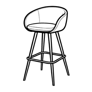 Eleganter Barhocker mit stilvollem Design Ausmalbild für neugierige Raumgestalter