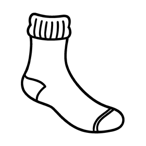 Einzigartige Herrensocke mit schickem Rand Ausmalbild für kleine Fashionista in spe