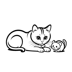 Wunderschönes Katzenspielzeug-Ausmalbild für kreative Kids