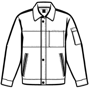 Modische Herrenjacke mit einzigartigen Patches Ausmalbild für kleine Stilrebellen