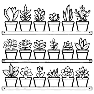 Einfache Blumenkübel-Malvorlage für Kinder