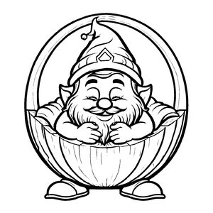 Kindgerechte Gnome-Malvorlage für kleine Künstler