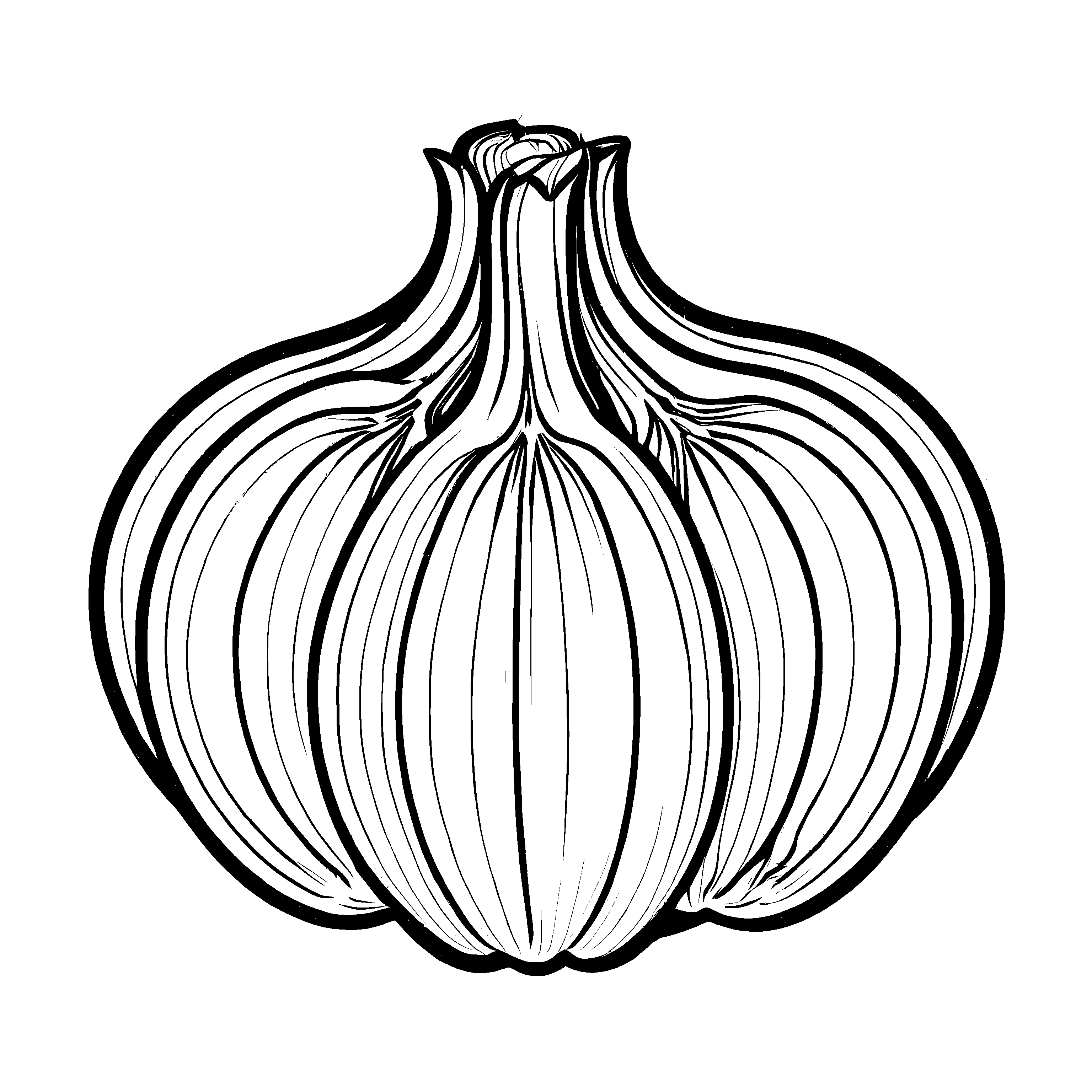 Bezaubernder Knoblauch mit geschwungenen Schalen Bastelmotiv für neugierige Geschmackskünstler