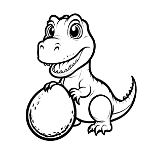 Sportlicher Tyrannosaurus Rex mit Fußball Bastelmotiv für kleine Nachwuchs-Sportler