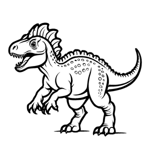 Spannender Pachycephalosaurus mit aufgerissenem Maul Ausmalvorlage für mutige kleine Forscher