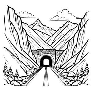 Süße Tunnel-Ausmalvorlage zum Ausmalen