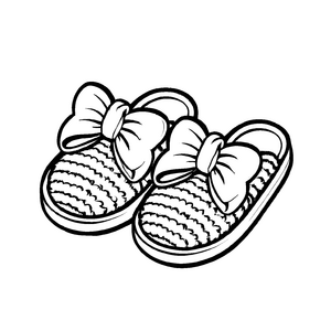Wundervolle Sandalen mit verspieltem Schleifen-Design Malvorlage für trendige kleine Fashionistas