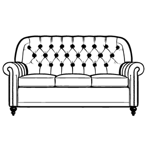 Kreatives Designer-Sofa mit Punkte-Muster Ausmalbild für fantasievolle Deko-Künstler und kleine Raumträumer