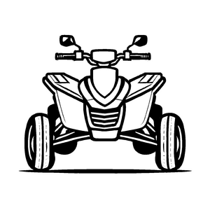 Dynamisches Quad mit abenteuerlichen Sprüngen Ausmalbild für kleine Adrenalinkünstler