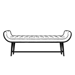 Stylische Sitzbank mit elegantem Design Ausmalmotiv für kleine Wohnraumgestalter