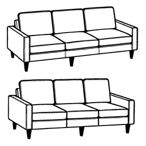 Bezauberndes Designer-Sofa mit schwarzem Gestell Ausmalmotiv für kleine Einrichtungsvirtuosen