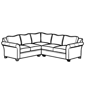 Klassisches Sofa mit stilvollen Linien Malvorlage für fantasievolle Wohnraumgestalter