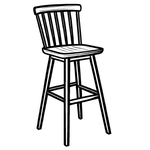 Klassischer Barhocker mit schlichter Eleganz Ausmalbild für fantasievolle Raumgestalter