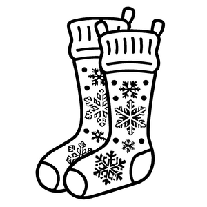 Schneeflocken-gestaltete Damen-Socke Ausmalbild für fröhliche Winterfreunde