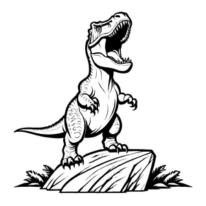 Imposanter Giganotosaurus auf felsiger Klippe Malbild für mutige Abenteurer mit großen Träumen