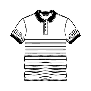 Klassisches Herren T-Shirt mit elegantem Polokragen Malvorlage für modebegeisterte Abenteurer