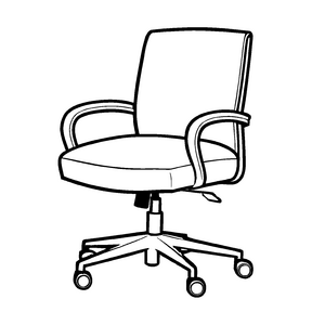 Beweglicher Konferenzstuhl mit cleveren Rädern Ausmalmotiv für pfiffige Zukunftsdesigner