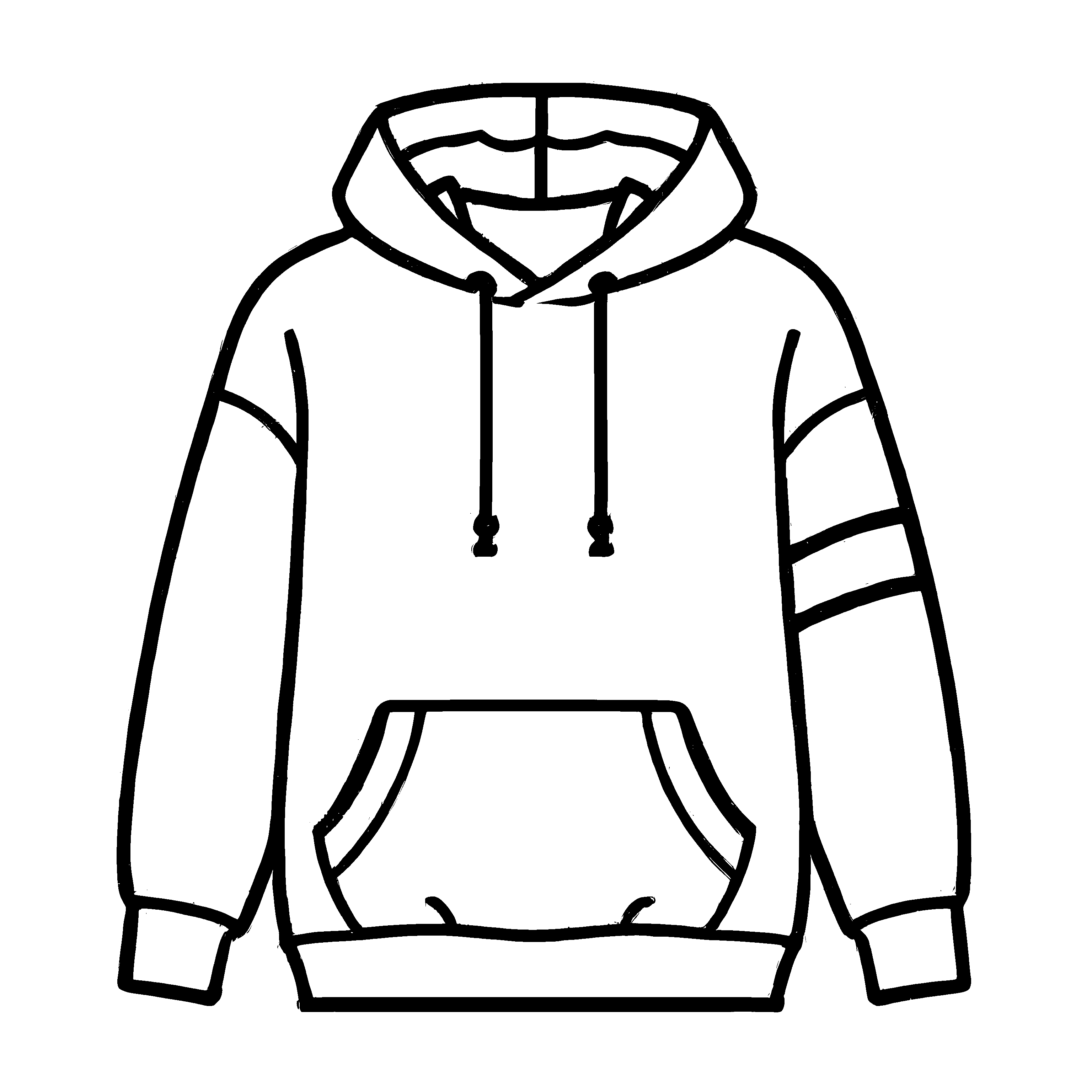 Bequemer Herrenpullover mit coolem Reißverschluss Ausmalvorlage für kreative Modemacher
