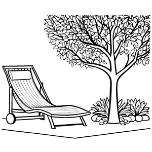 Buntes Gartenliegen-Malbild für die ganze Familie