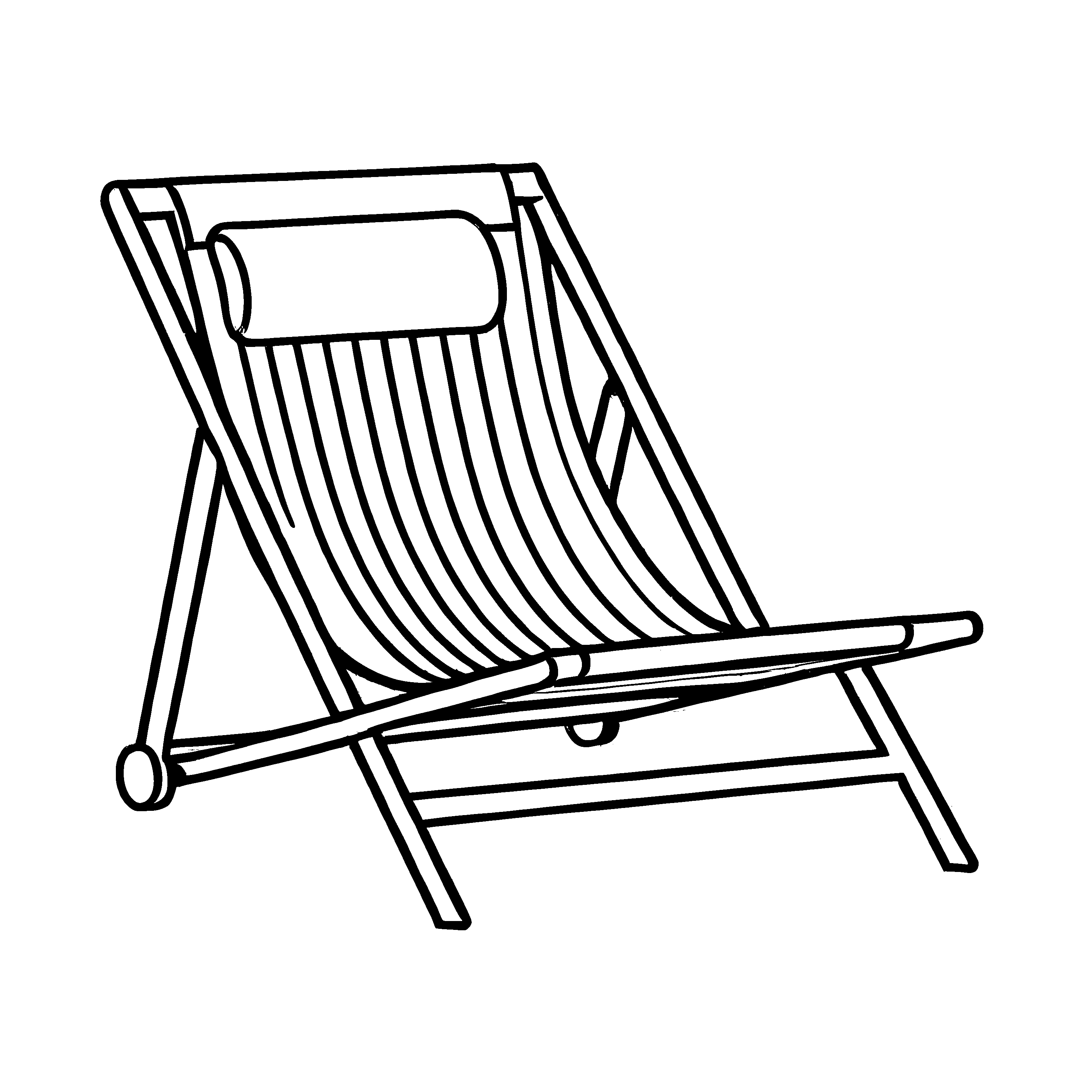 Lustiges Gartenstühle-Ausmalbild für kreative Momente