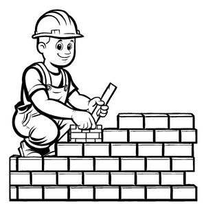 Kreatives Maurer-Malbild für Kinder