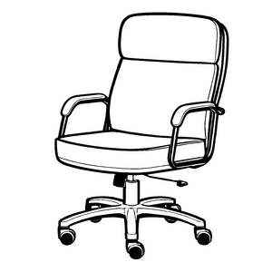 Modernes Bürostuhl-Design mit eleganten Armlehnen Ausmalbild für schlaue Ideenfinder