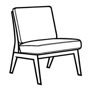 Bezaubernder Polsterstuhl mit einzigartigem Look Malvorlage für fantasievolle Designer