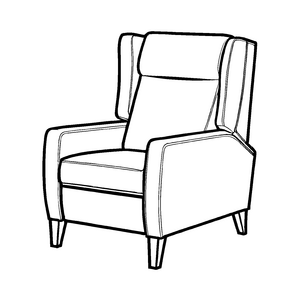 Schicker Relaxsessel mit pfiffigem Rückendesign Malvorlage für entspannte kleine Visionäre
