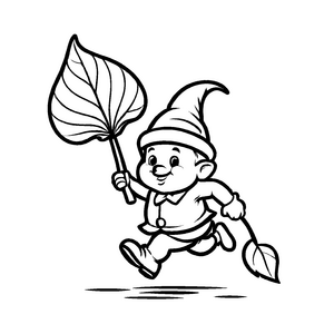 Fantastisches Gnome-Malbild für Kinder
