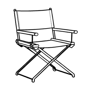 Minimalistischer Regiestuhl mit stilvollem Design Ausmalbild für kleine Filmvisionäre