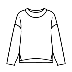 Klassischer Damen-Pullover mit elegantem Design Malvorlage für stilverliebte kleine Künstler