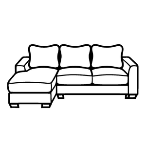 Stylisches Schlafsofa mit bequemen Kissen Malvorlage für kleine Raumzauberer