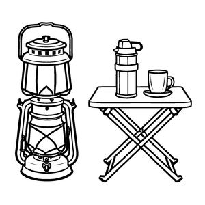 Bezaubernder Beistelltisch mit gemütlicher Kaffekanne Ausmalbild für kleine Wohnraumgestalter