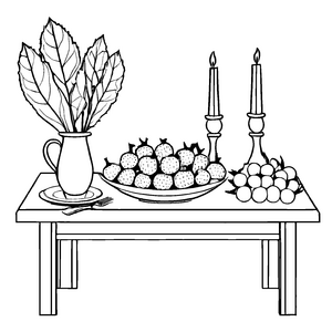 Schmackhafte Litschi im eleganten Arrangement Ausmalvorlage für kleine Kunstschaffende