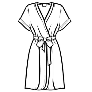 Zauberhaftes Damen-Pyjama mit großer Schleife Ausmalmotiv für kleine Traumverweiler