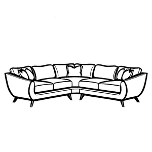 Elegantes Ecksofa mit charmanten Kissen Malbild für stilbewusste Entdecker