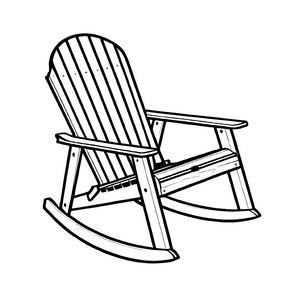 Modernistischer Schaukelstuhl in elegantem Minimalismus Ausmalbild für fantasievolle Raumgestalter